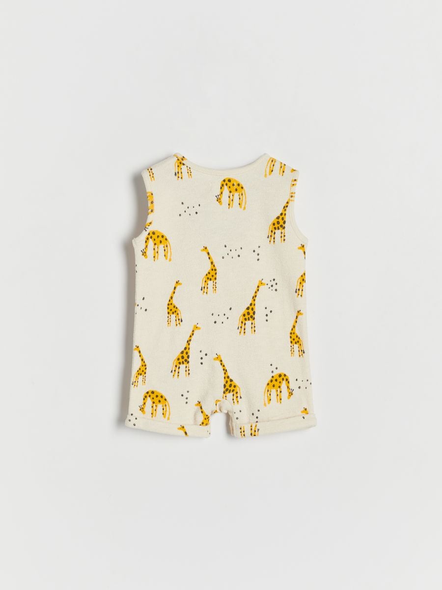 Cotton romper suit with giraffe pattern - nude - RESERVED - 2