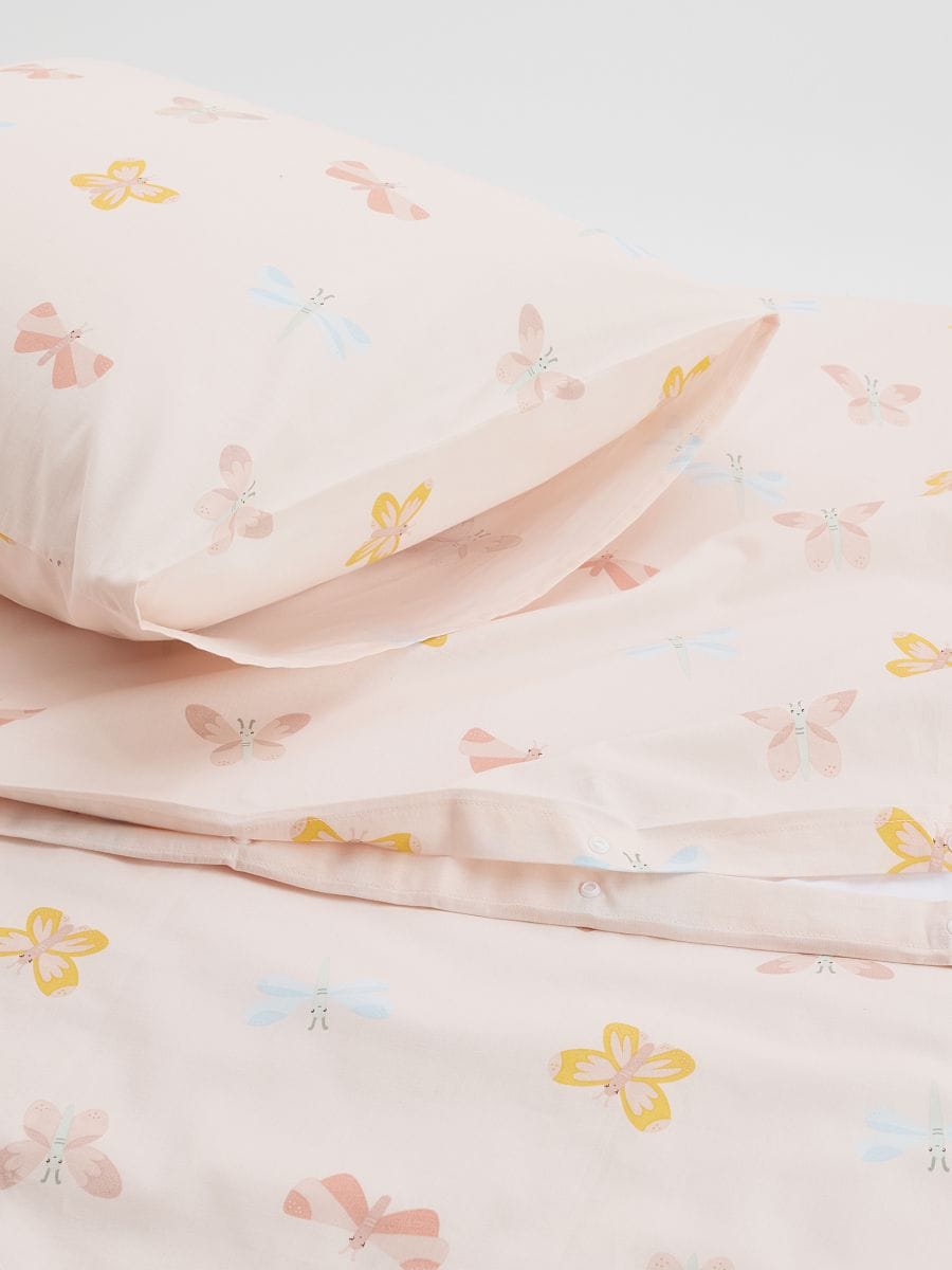 Set lenjerie de pat din bumbac - roz-pastel - RESERVED