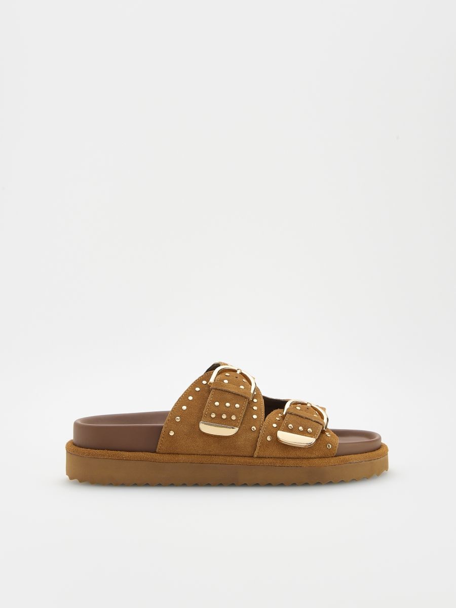 LADIES` SLIDES - brown - RESERVED - 3