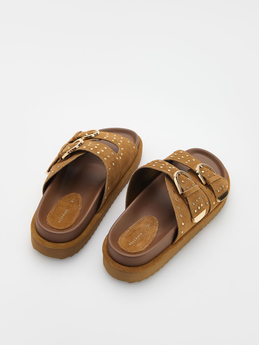 LADIES` SLIDES - brown - RESERVED - 4