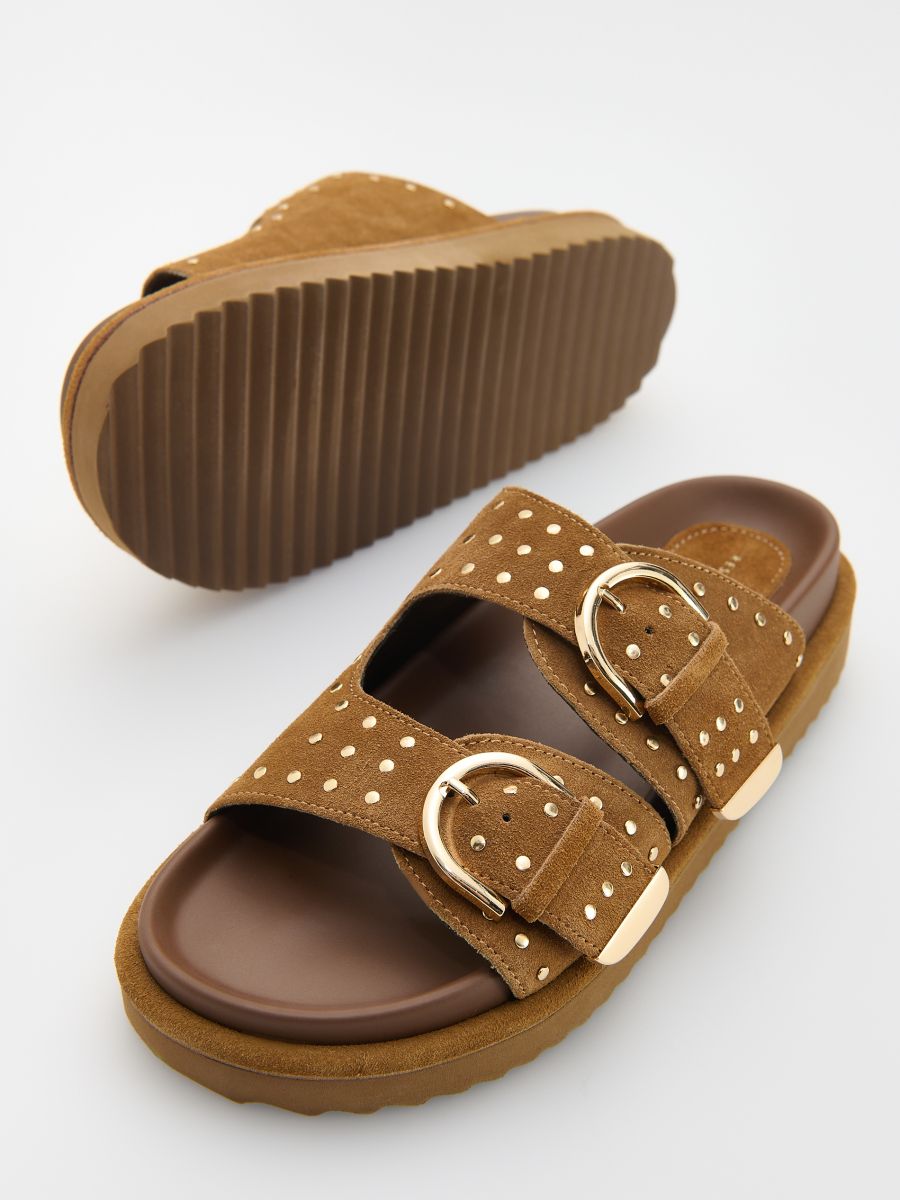 LADIES` SLIDES - brown - RESERVED - 5