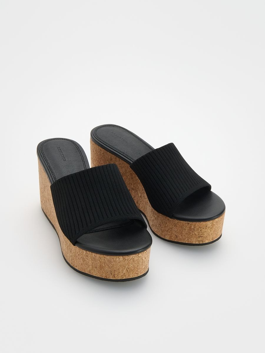 Wedge mules - black - RESERVED - 3