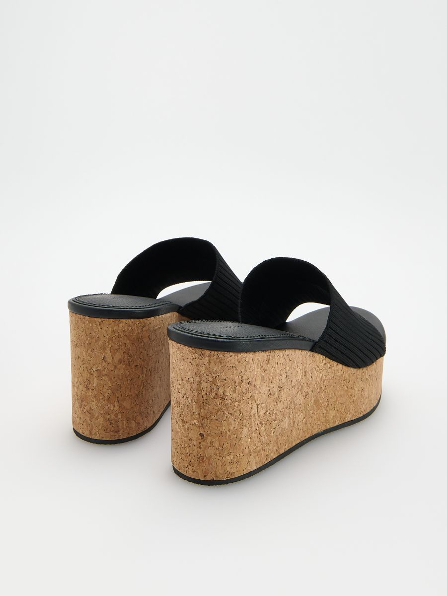 Wedge mules - black - RESERVED - 4