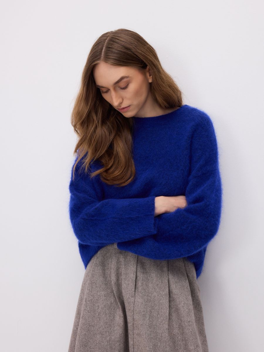 Pullover mit Mohair und Wolle - indigo - RESERVED