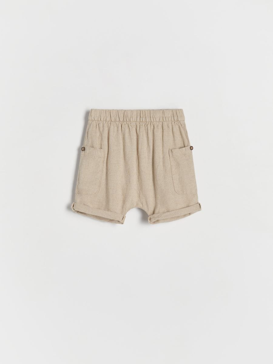 Linen blend shorts - cream - RESERVED