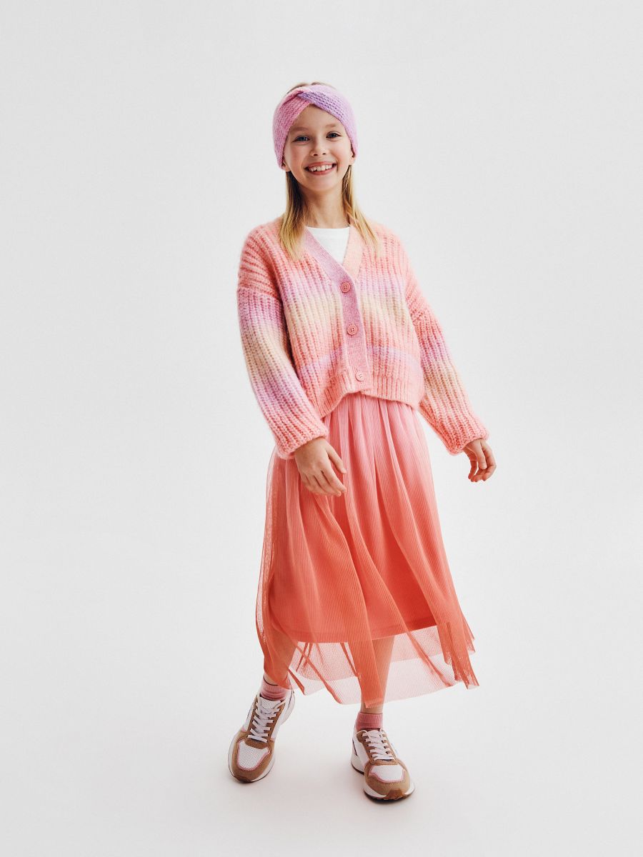 Tulle skirt with ombré effect - maroon - RESERVED - 6