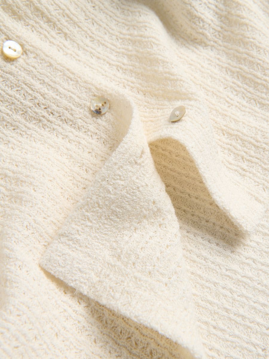 Blouse with decorative buttons - cream - RESERVED - 6