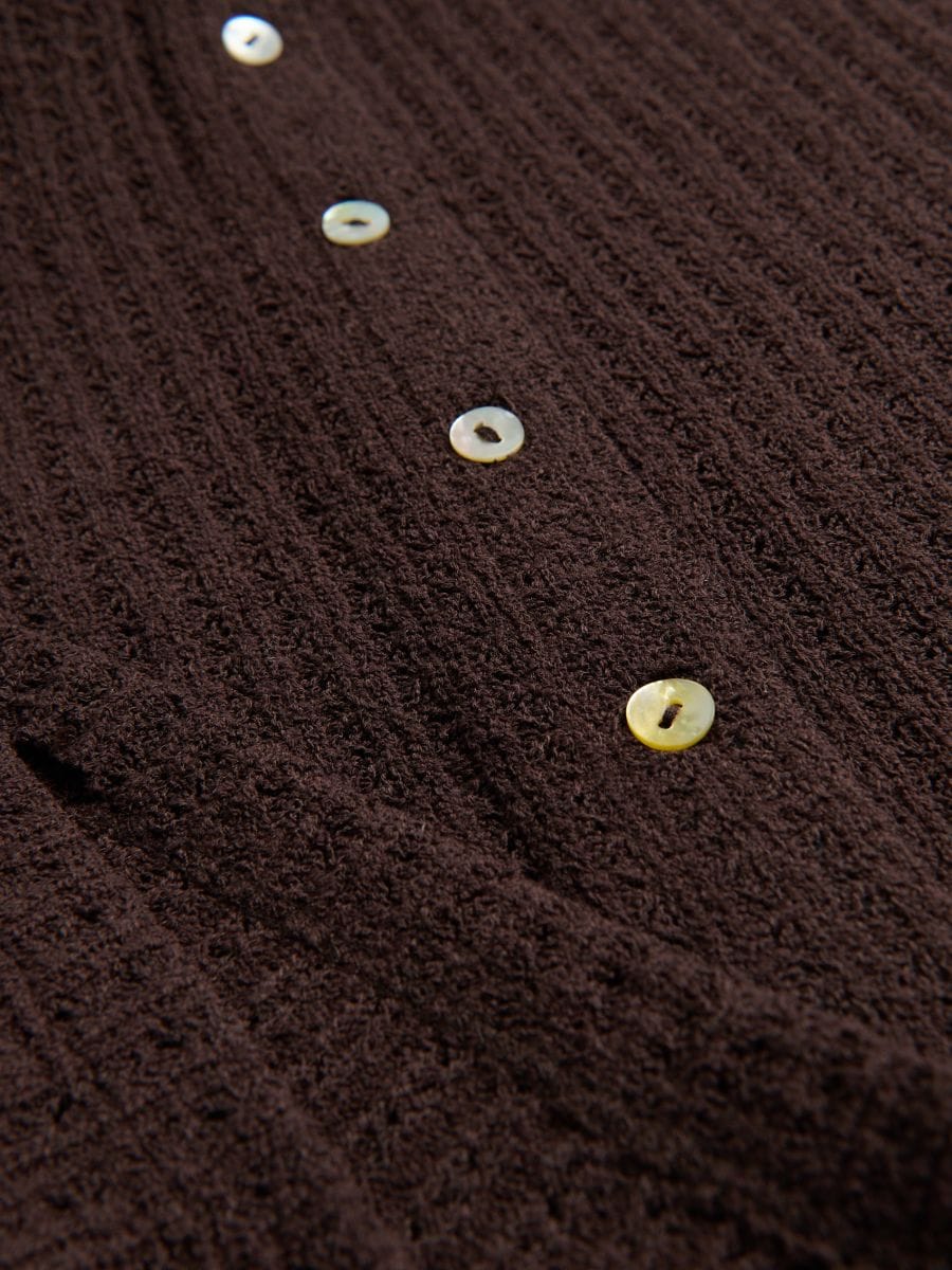 Blouse with decorative buttons - dark brown - RESERVED - 6