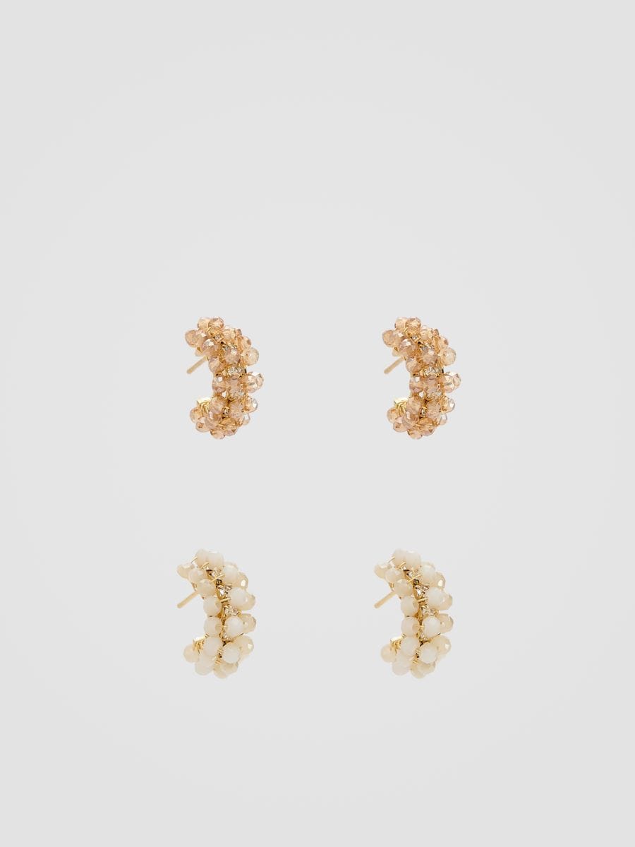 Set: earrings with beads detailing - multicolor - RESERVED