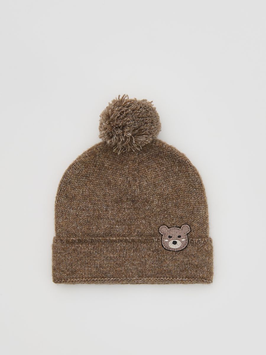Wool blend beanie - coffee - RESERVED