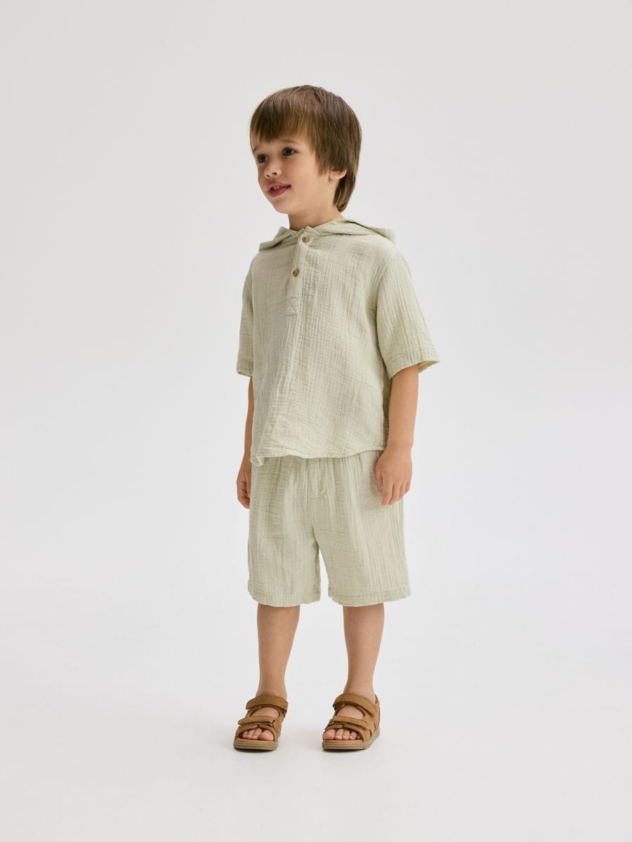 Ensemble en coton majoritaire - vert pâle - RESERVED - 3