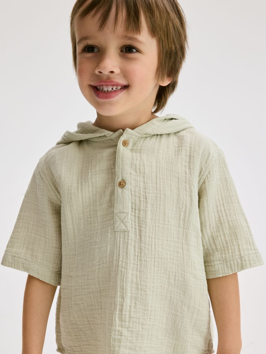 Ensemble en coton majoritaire - vert pâle - RESERVED - 4