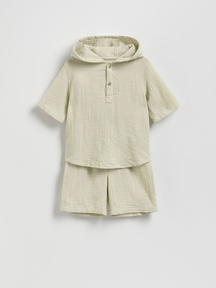 Ensemble en coton majoritaire - vert pâle - RESERVED - 2