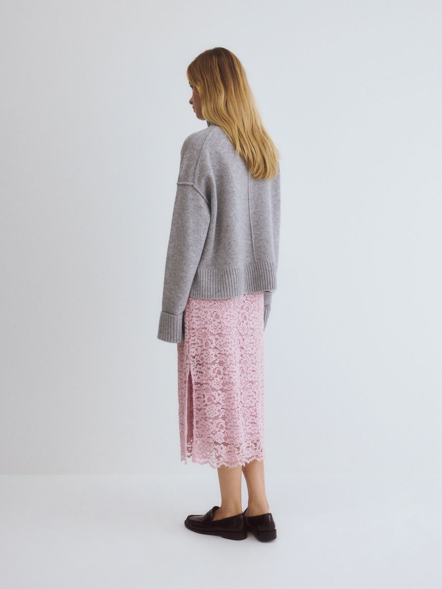 Gonna midi in pizzo - rosa pastello - RESERVED - 3