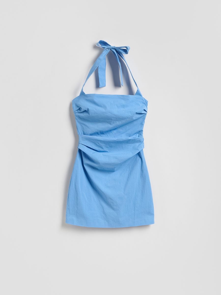 Minikleid mit Bindedetail - hellblau - RESERVED