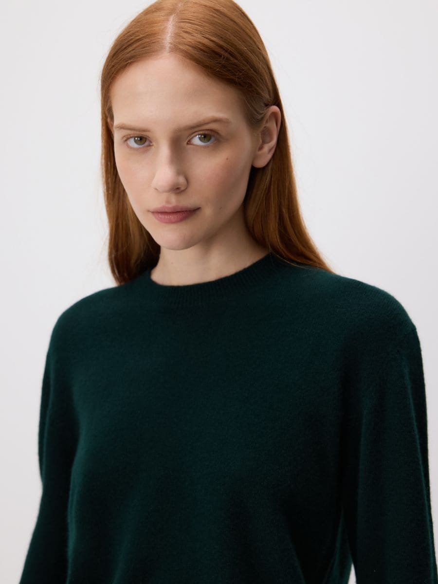Wool jumper - dark green - RESERVED