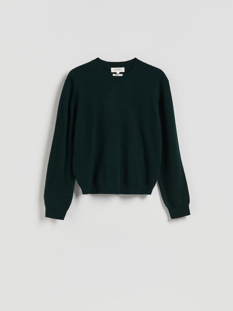 Wool jumper - dark green - RESERVED