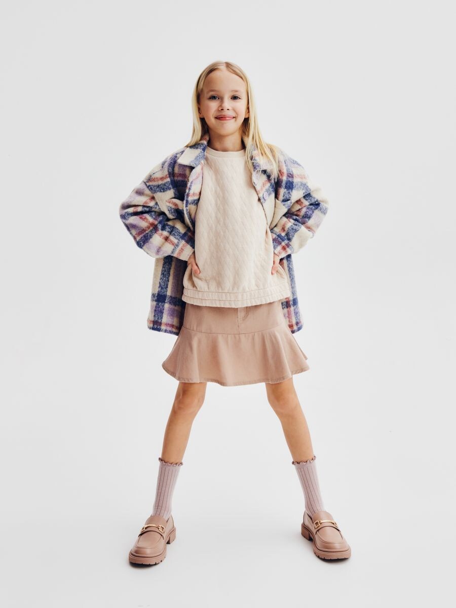 Structural pattern sweatshirt - beige - RESERVED - 2