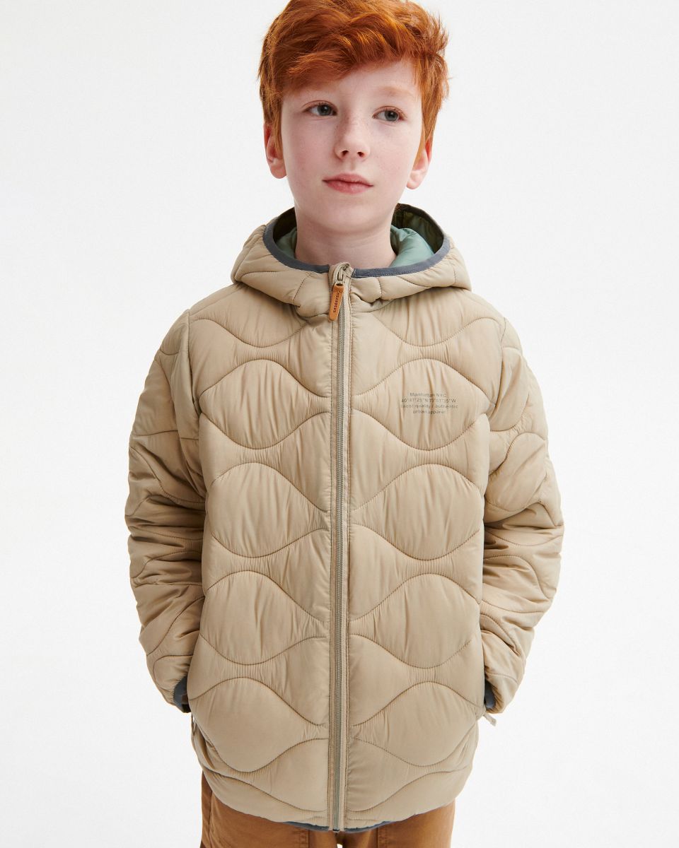 Insulated jacket with hood - beige - RESERVED - 6