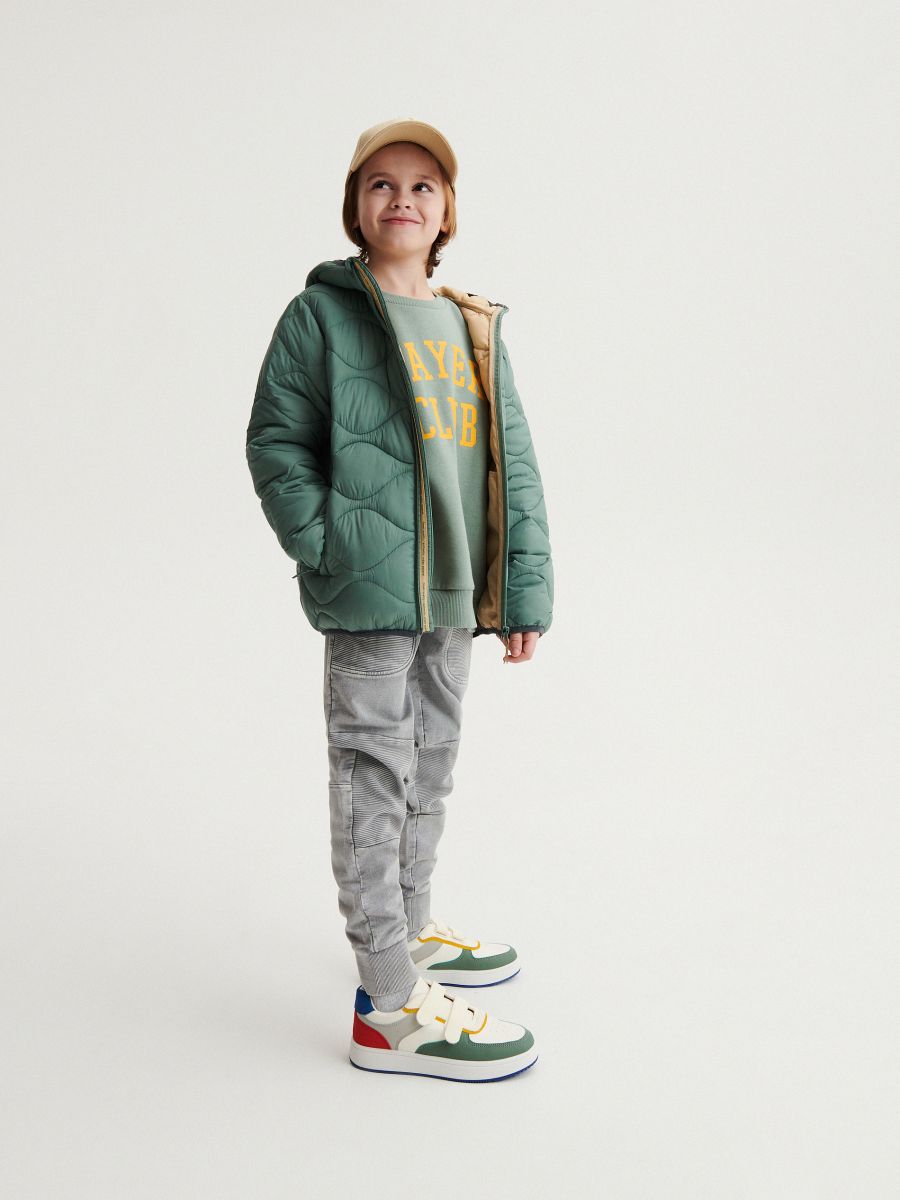 Insulated jacket with hood - teal green - RESERVED - 4
