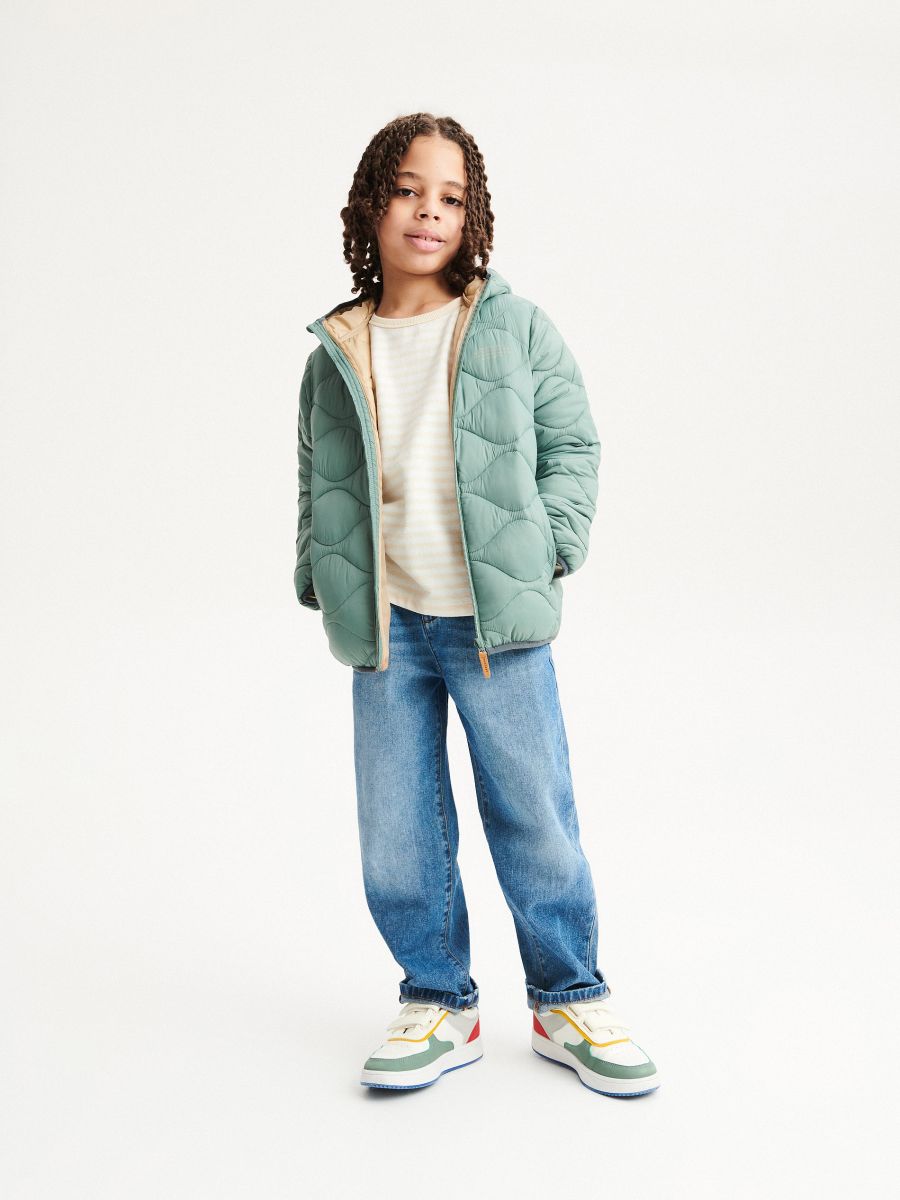 Insulated jacket with hood - teal green - RESERVED - 8