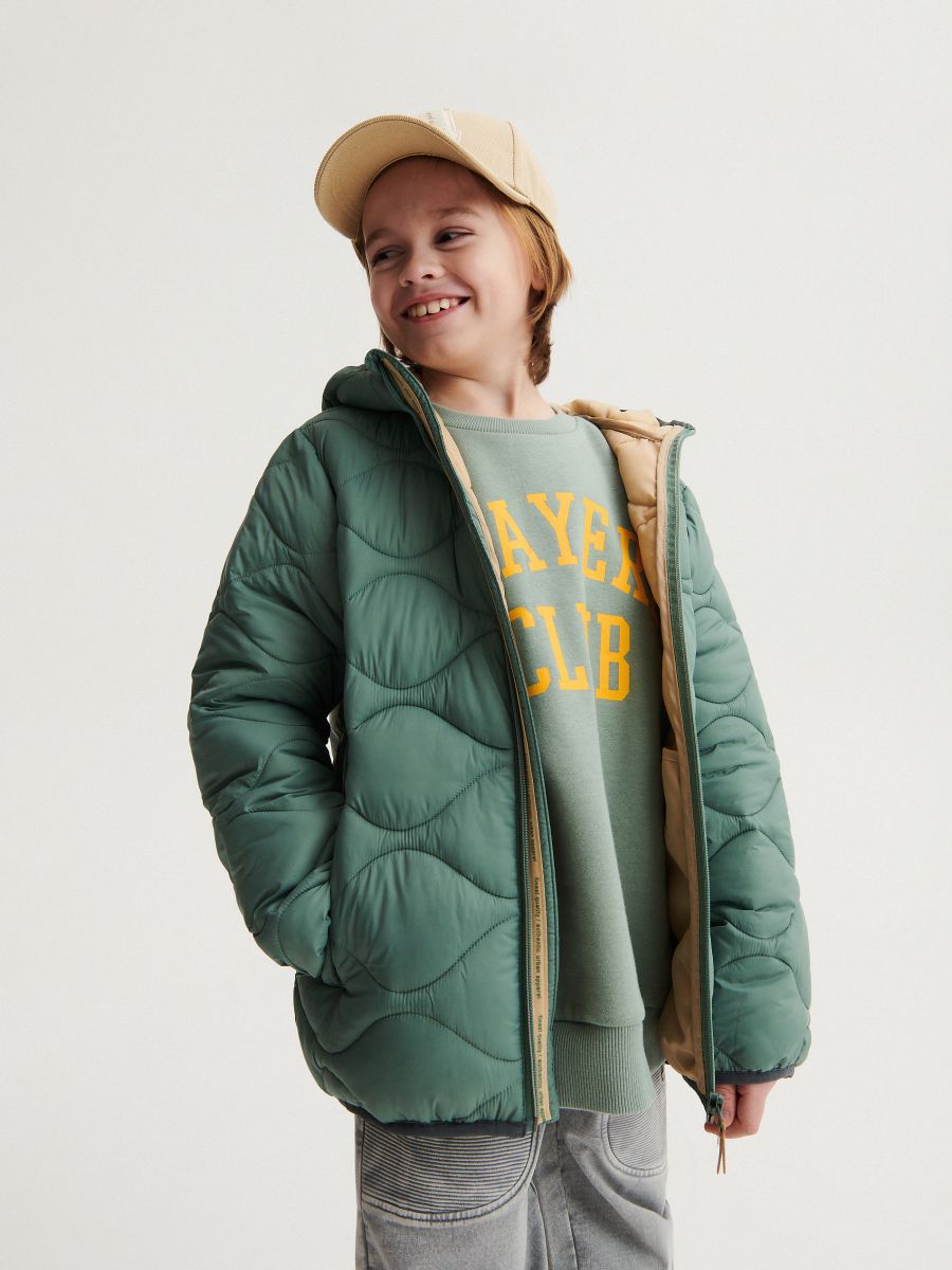 Insulated jacket with hood - teal green - RESERVED - 3