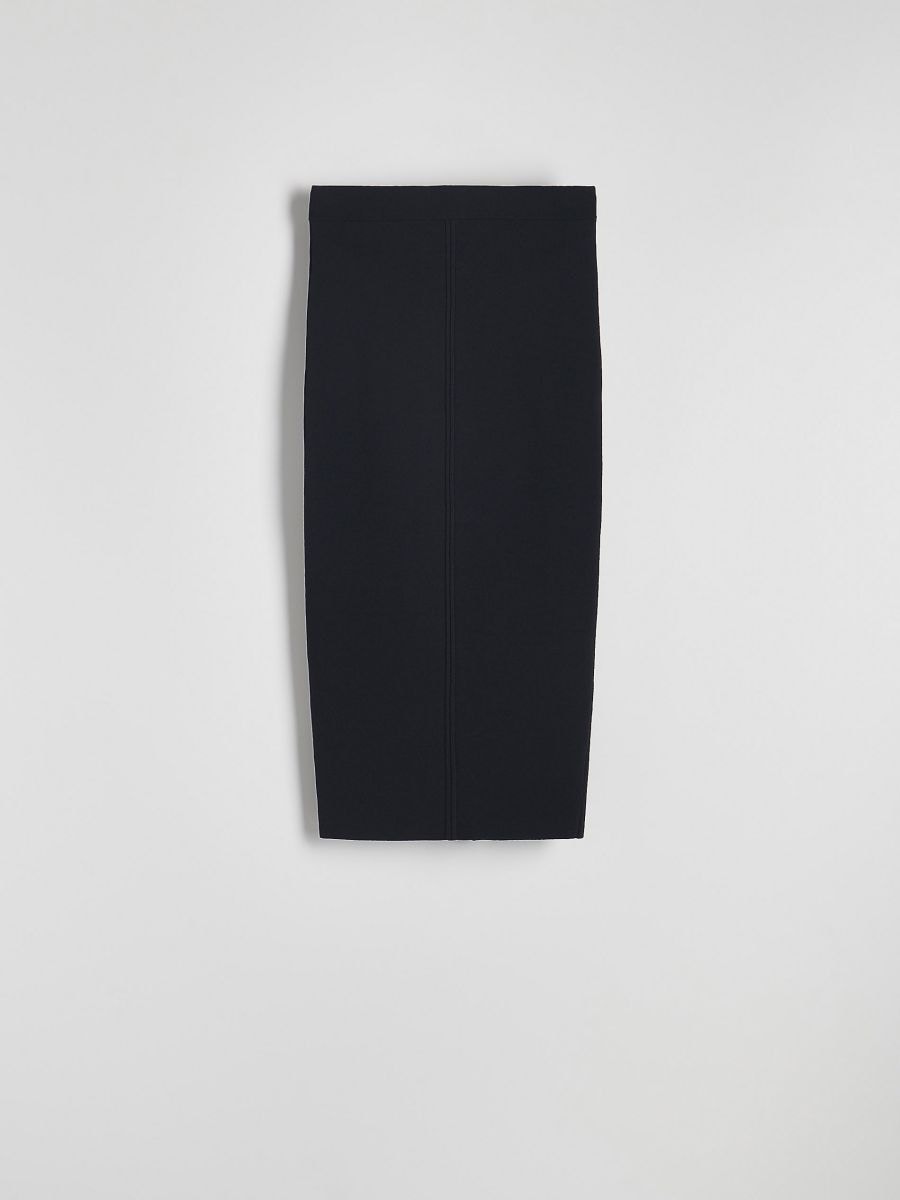 Viscose blend midi skirt - black - RESERVED - 5