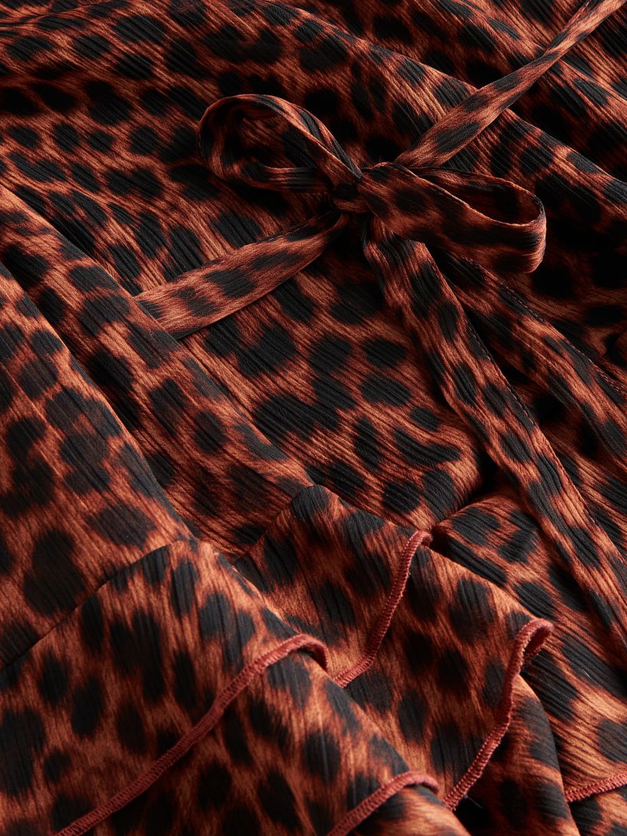 Šaty s leopardím vzorem a volánovými prvky - vícebarevná - RESERVED - 5