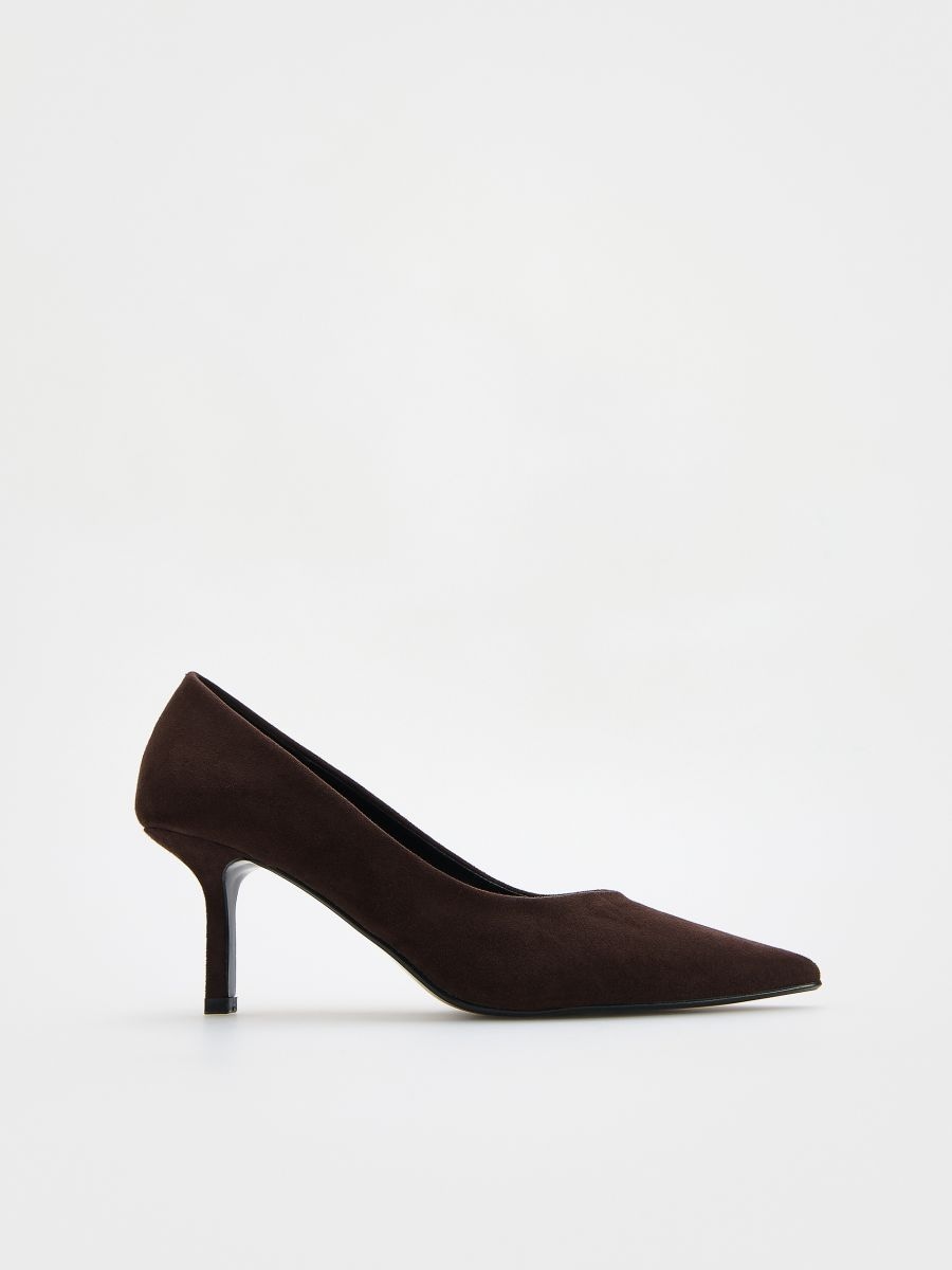 Faux suede pumps