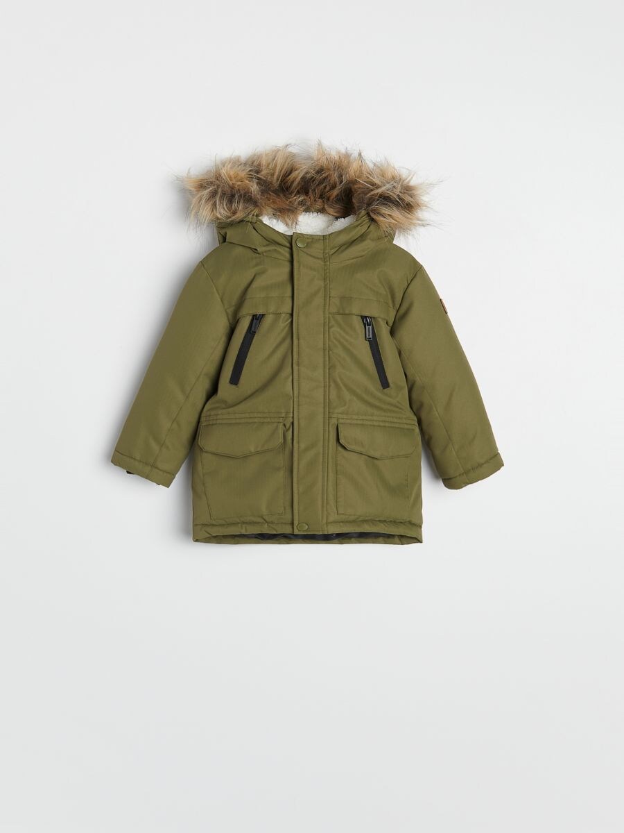 Insulated parka with hood