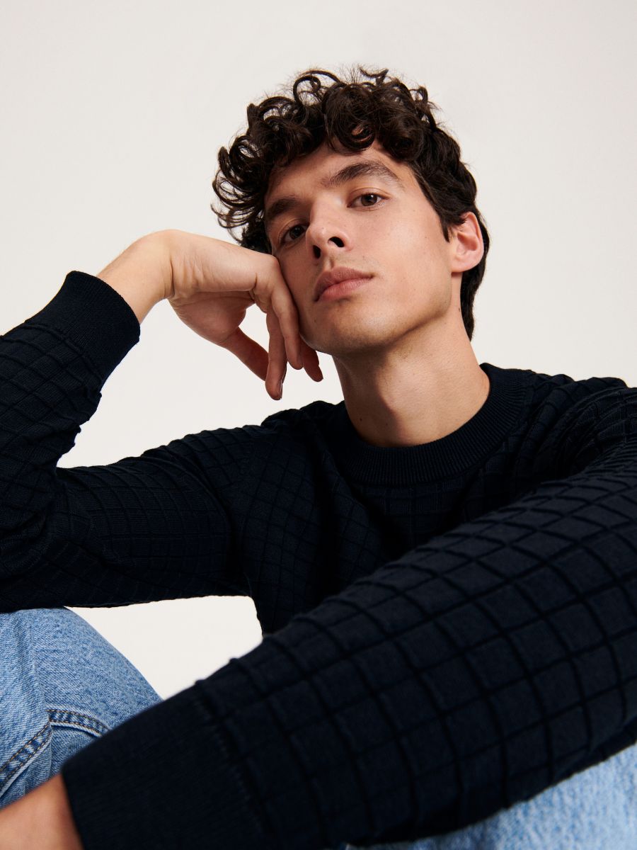 Black waffle on sale jumper