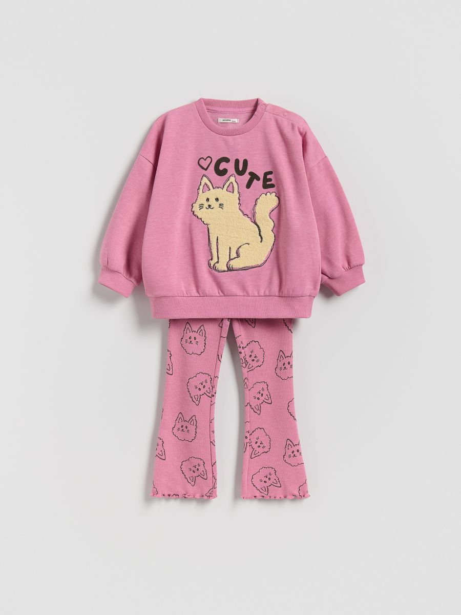 Cotton set with print - pink - RESERVED