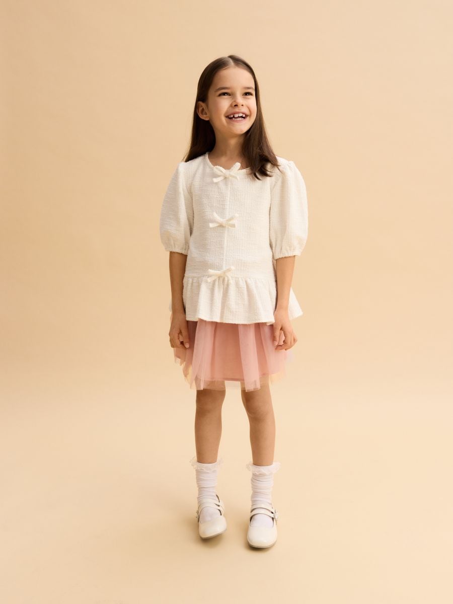 Blouse with bows - cream - RESERVED - 2