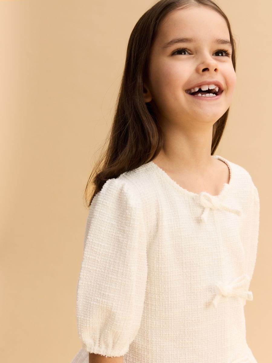 Blouse with bows - cream - RESERVED - 3