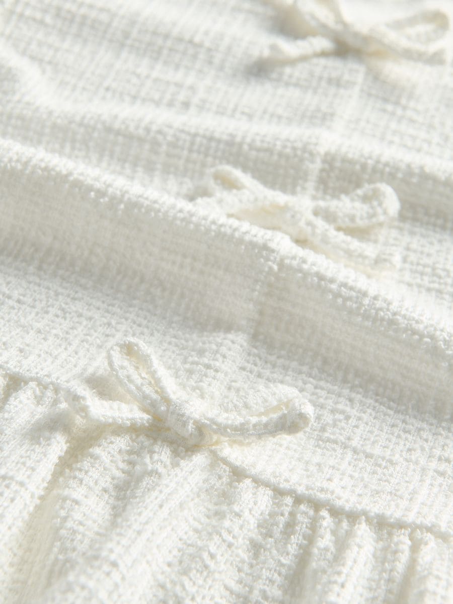 Blouse with bows - cream - RESERVED - 4