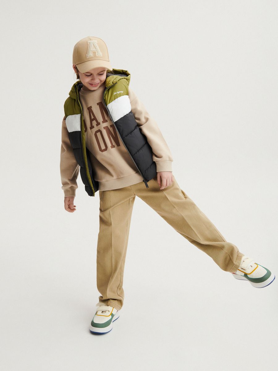 Insulated vest with hood - light olive - RESERVED - 9