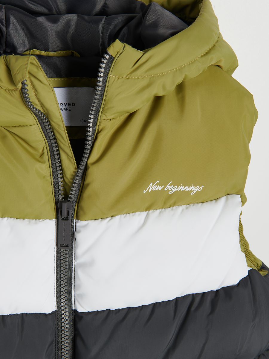Insulated vest with hood - light olive - RESERVED - 5