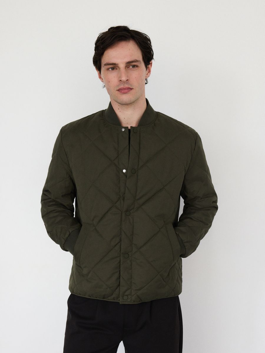 Quilted bomber jacket COLOUR green RESERVED 333BW 87X