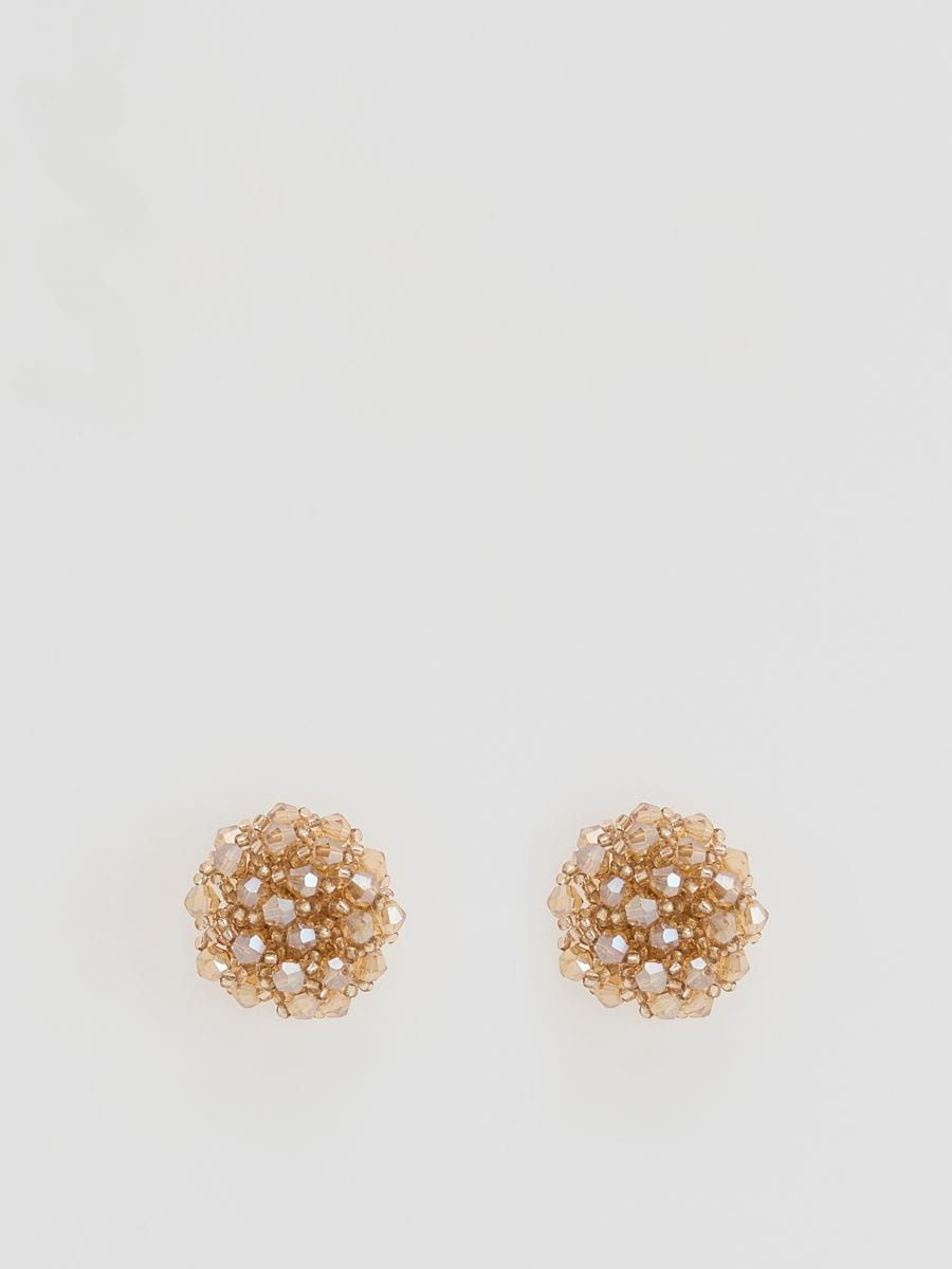 Bead earrings - beige - RESERVED