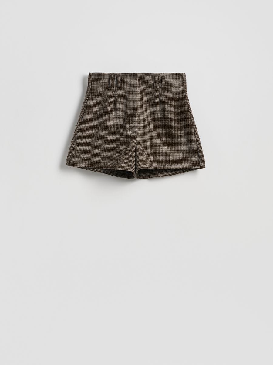 Hahnentritt‑Shorts mit Wollanteil - bunt - RESERVED