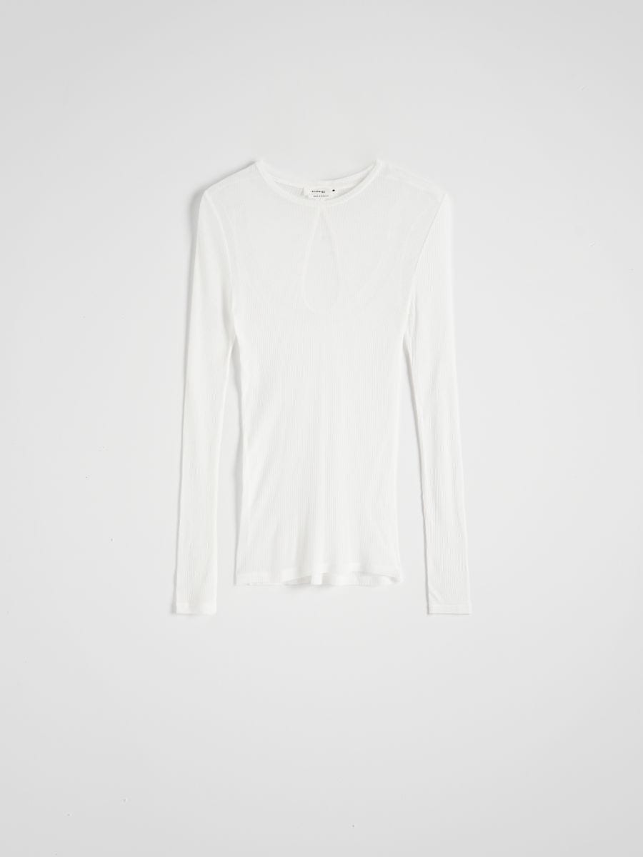 Maglia trasparente in modal - nude - RESERVED - 5