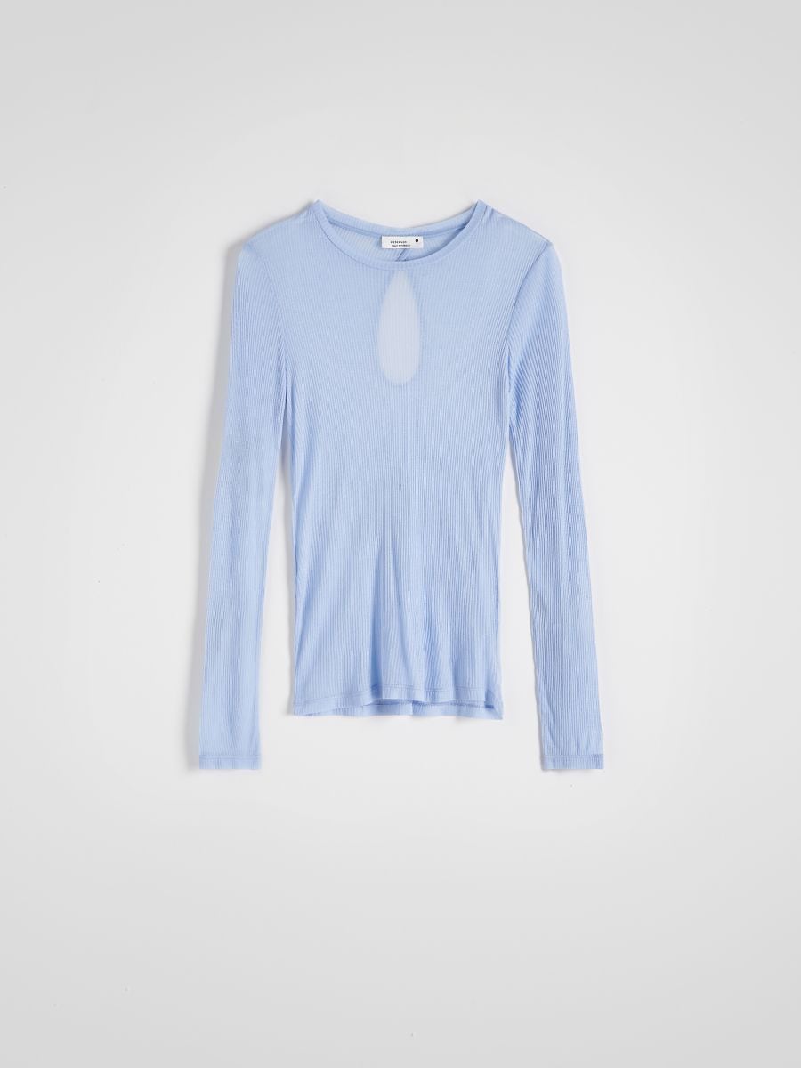 Läbipaistev modaalist topp - sinine - RESERVED - 6
