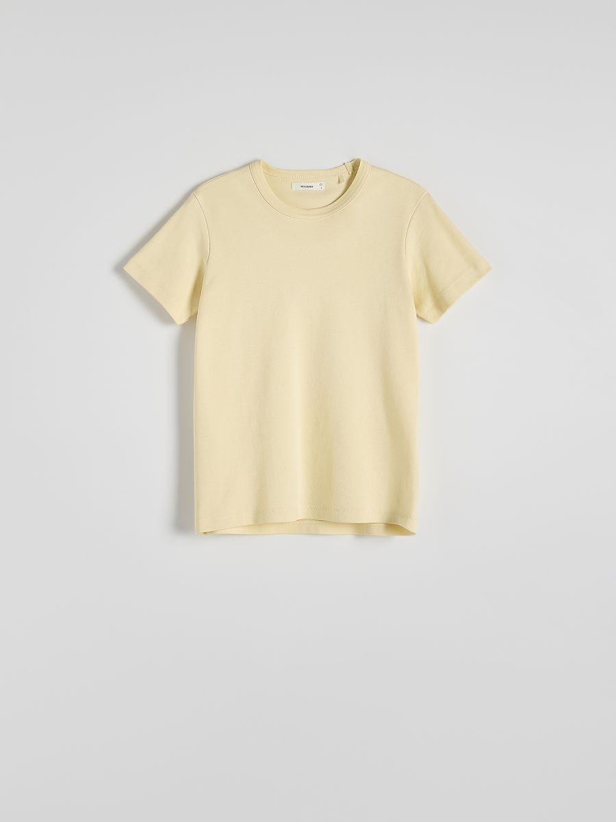 HEAVY COTTON T shirt KLEUR LICHTGEEL RESERVED 3346P 10X