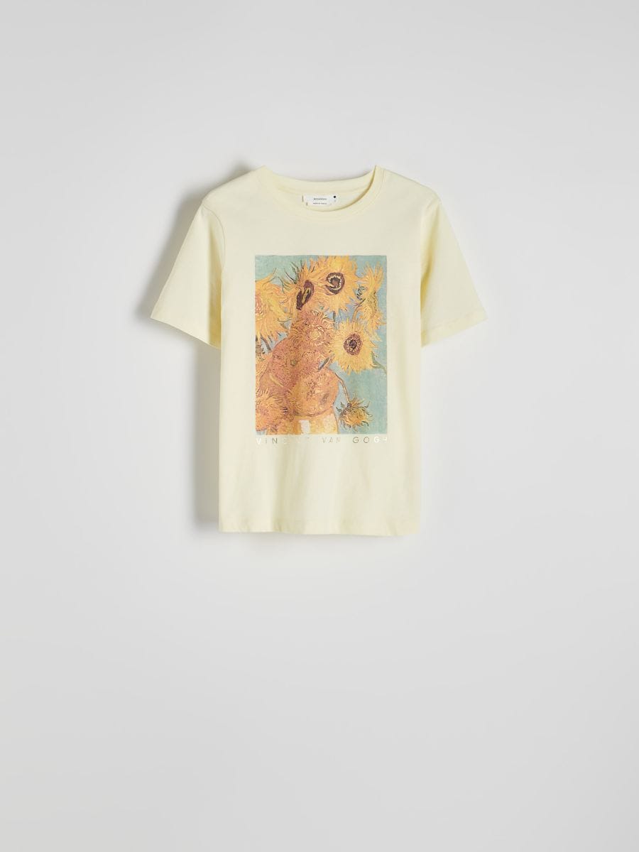 T-shirt with print - light yellow - RESERVED - 3