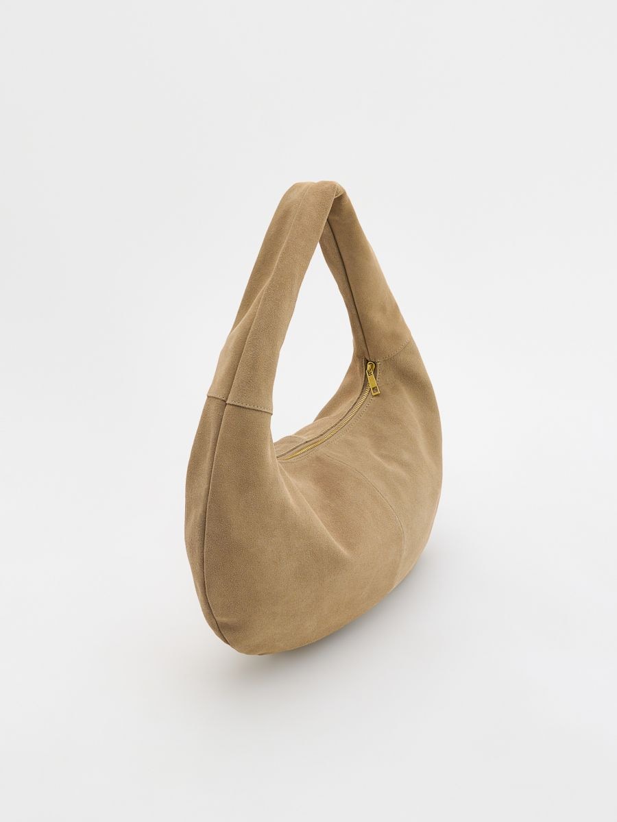 Veste avec col en daim - Beige - RESERVED - 2