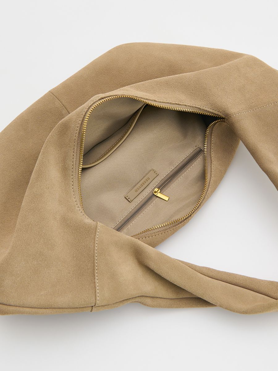 Veste avec col en daim - Beige - RESERVED - 4