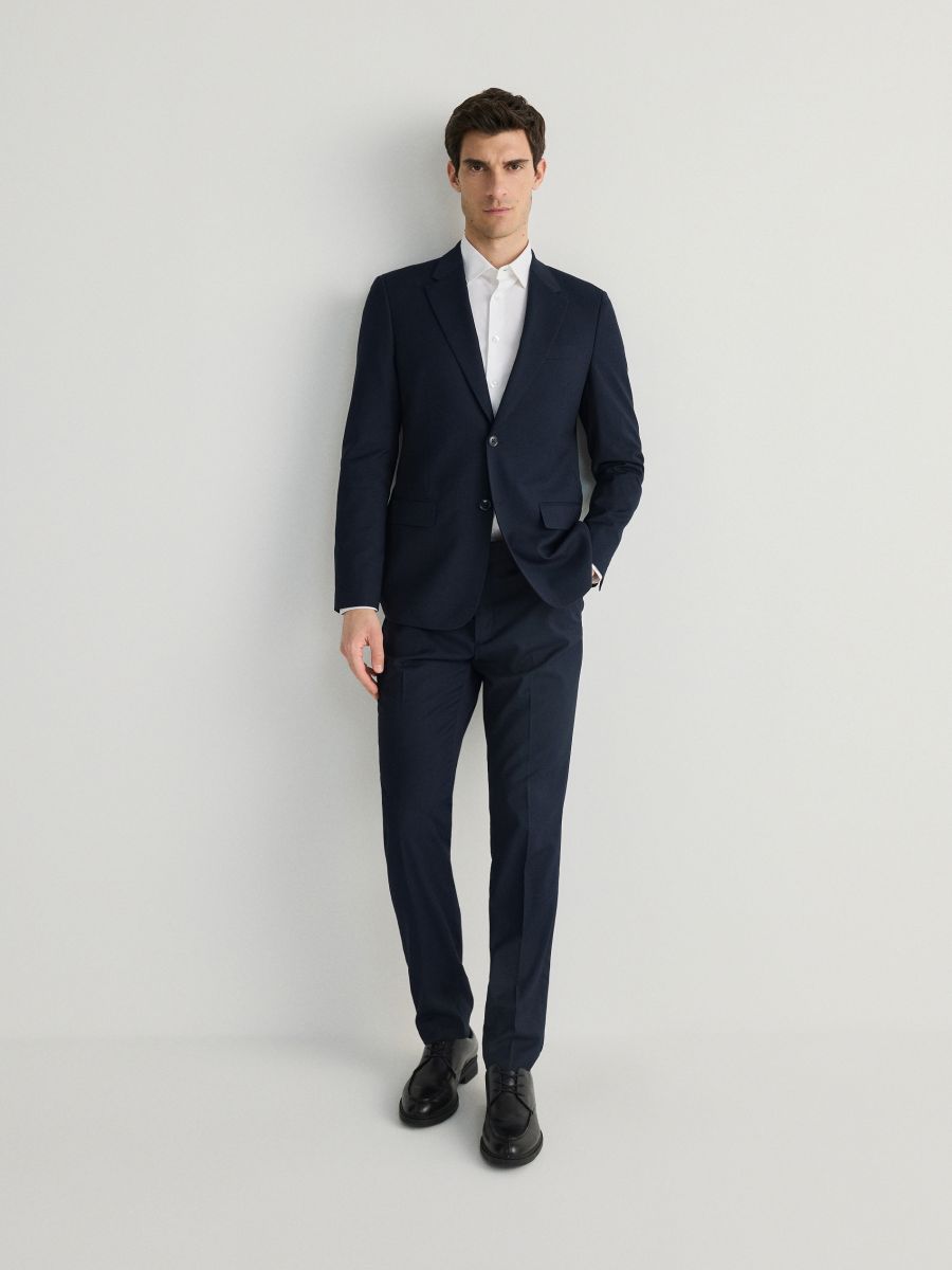 Slim fit blazer - navy - RESERVED - 2