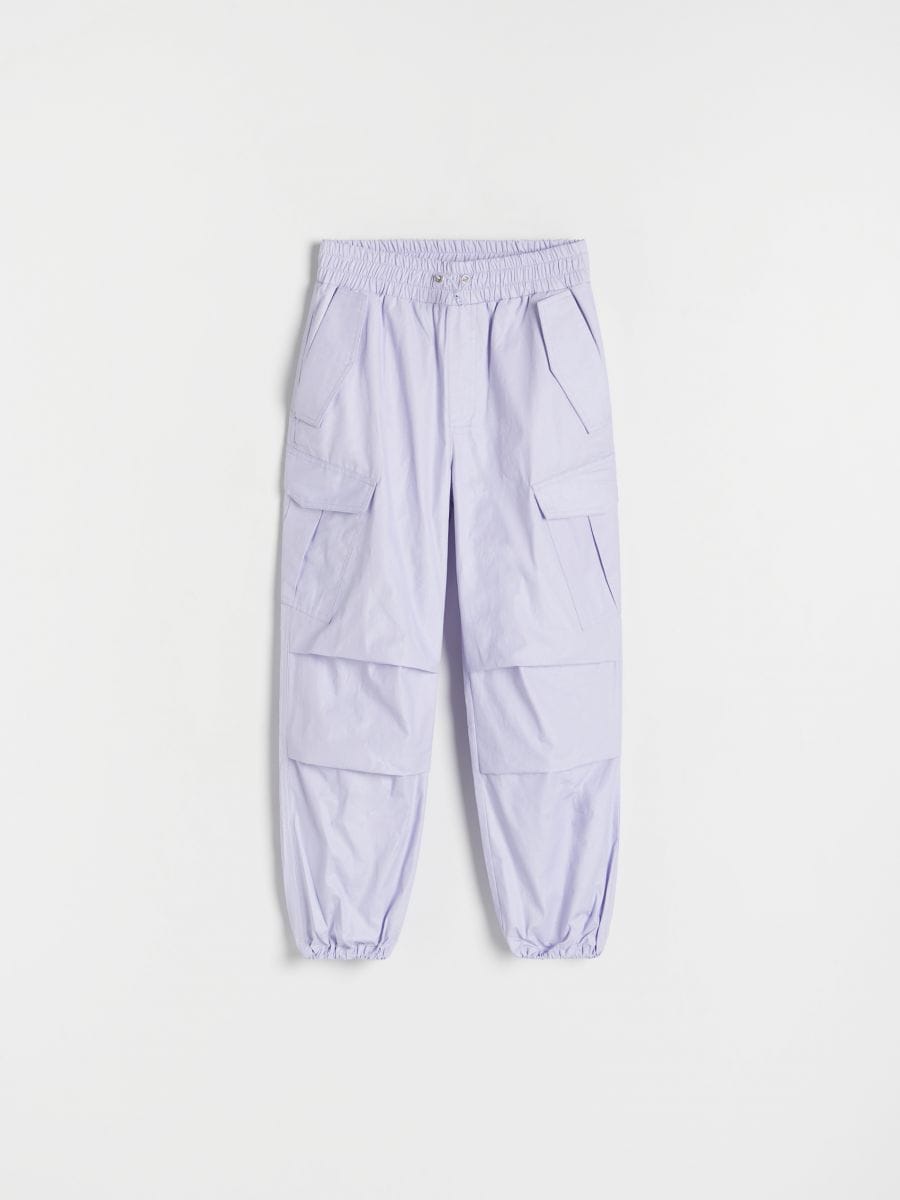 Parachute trousers with cargo pockets - lavender - RESERVED