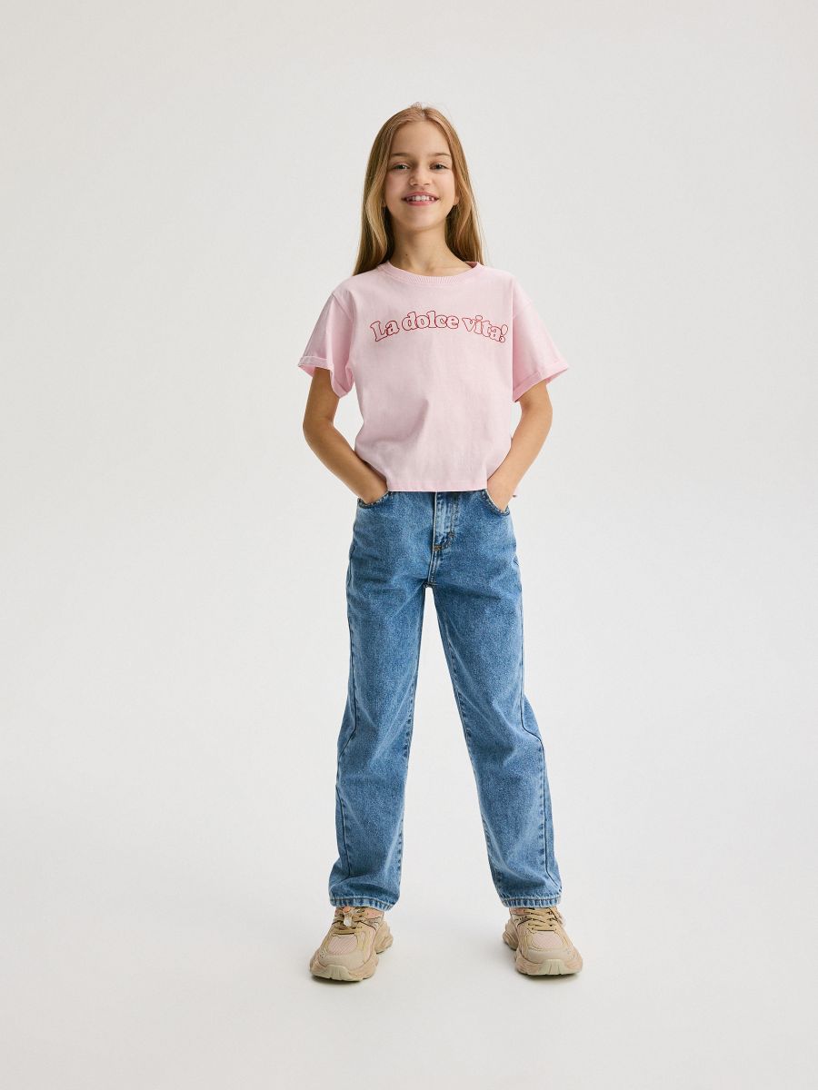 Cotton T-shirt with print - pink - RESERVED - 2
