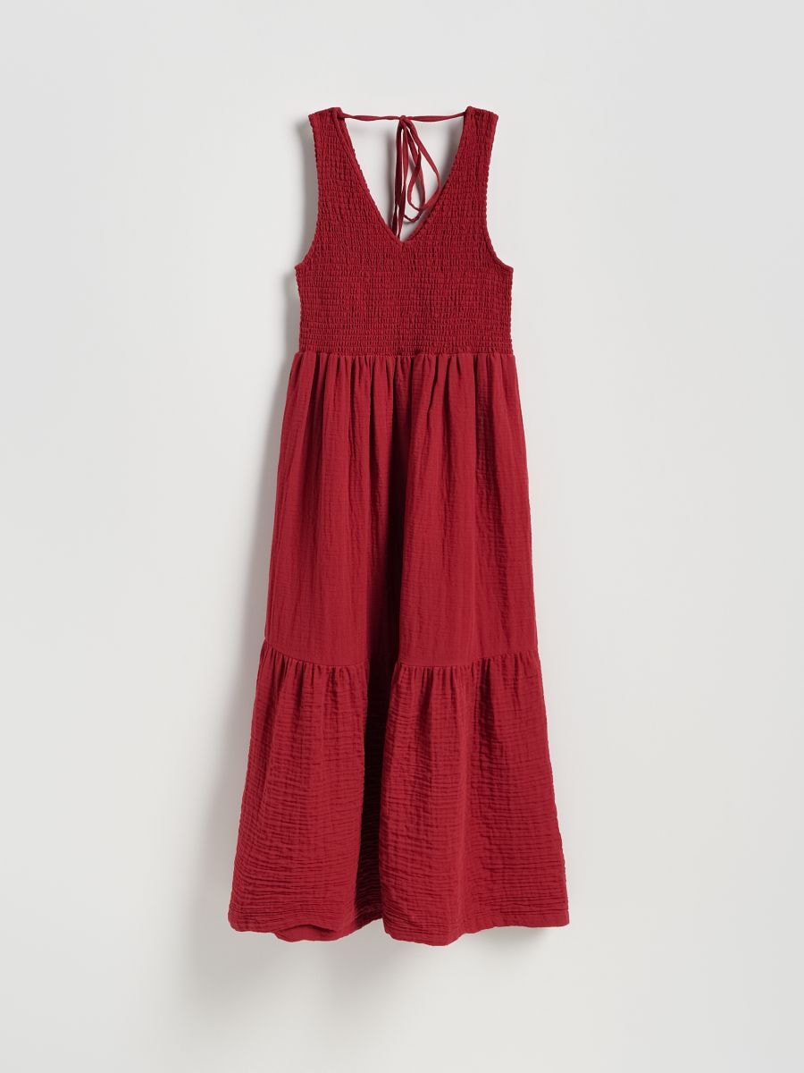 Muslin midi dress - maroon - RESERVED